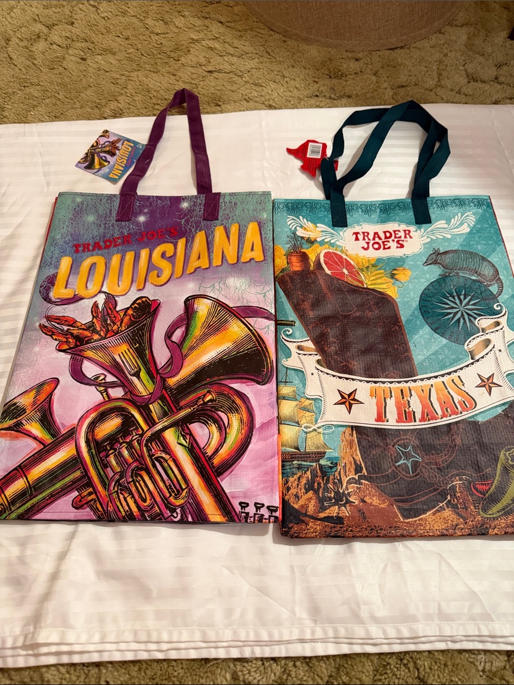 Trader Joe's Louisiana Reusable Tote Bag - Purple Accents
